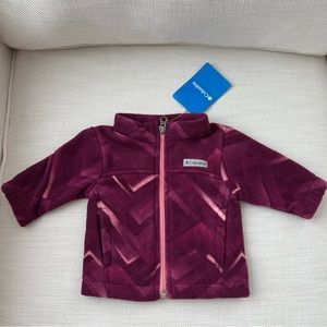 NWT Columbia Sportswear Baby Girl Pink Printed Fleece Jacket 0-3 M